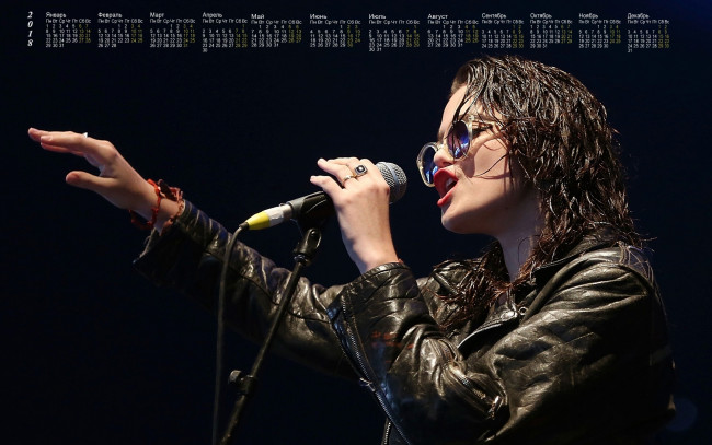 Обои картинки фото sky ferreira, календари, знаменитости, микрофон, певица, девушка, 2018, профиль