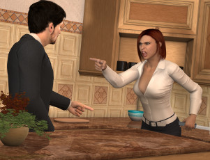 Картинка 3д+графика люди+ people фон взгляд девушка