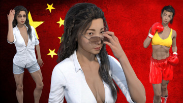 обоя 3д графика, спорт , sport, девушка, взгляд, фон