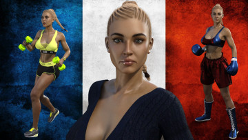 Картинка 3д+графика спорт+ sport фон взгляд девушка