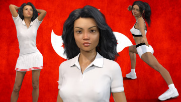 Картинка 3д+графика спорт+ sport взгляд фон девушка