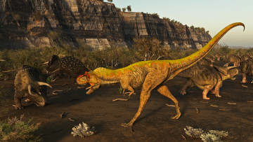 Картинка 3д+графика животные+ animals динозавр