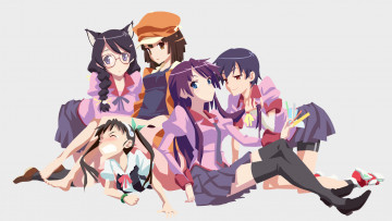 обоя аниме, bakemonogatari, девушки