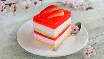 Картинка еда торты торт желе клубника