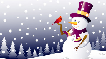 Картинка праздничные векторная+графика+ новый+год снеговик снег снежинки