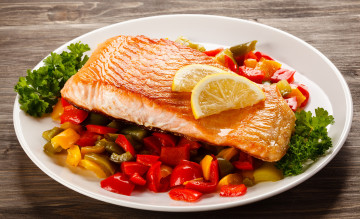 Картинка еда рыба +морепродукты +суши +роллы перец овощи лимон