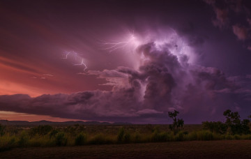 Картинка природа молния +гроза простор