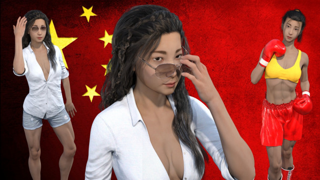 Обои картинки фото 3д графика, спорт , sport, девушка, взгляд, фон