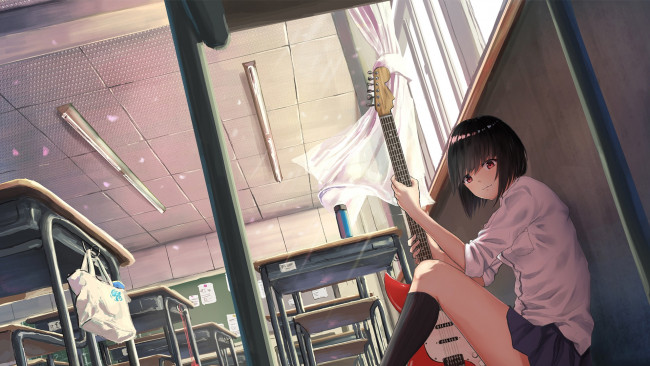 Обои картинки фото аниме, музыка, школа