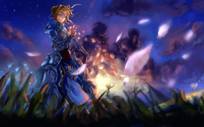 Обои картинки фото аниме, fate, stay night,  grand order,  apocrypha, судьба, ночь, схватки