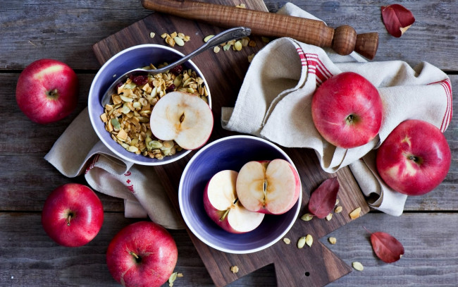 Обои картинки фото еда, Яблоки, краснобокие, яблоки