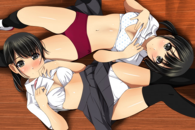 Обои картинки фото аниме, unknown,  другое , девушки, взгляд, фон