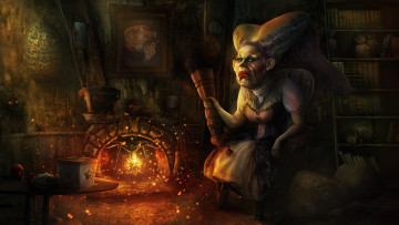 Картинка видео+игры alice +madness+returns существо камин взгляд фон женщина