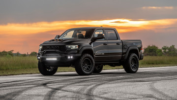 Картинка автомобили dodge 2021 hennessey mammoth 1000 trx джип черный ram тюнинг пикап