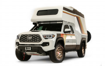 Картинка автомобили toyota дом на колесах 2021 tacozilla tacoma camper concept 4k вид спереди экстерьер новый тюнинг тойота такома японские концепция кемпера