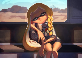 Картинка видео+игры splatoon+3 девочка рюкзак транспорт