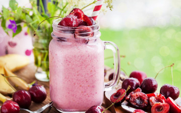 обоя еда, напитки, смузи, вишневый