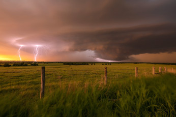 обоя природа, молния,  гроза, пейзаж