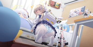 обоя аниме, blue archive, девушка