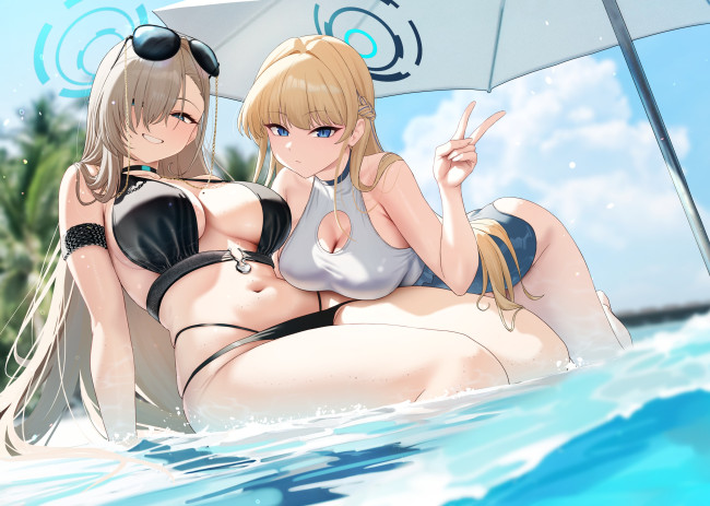 Обои картинки фото аниме, blue archive, девушки