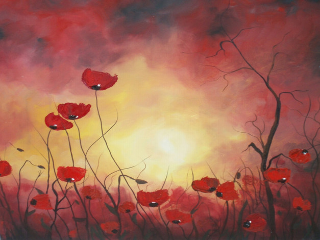 Обои картинки фото рисованные, цветы