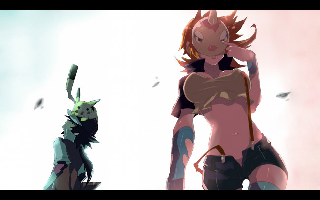 Обои картинки фото аниме, pokemon, ash, misty, pikachu