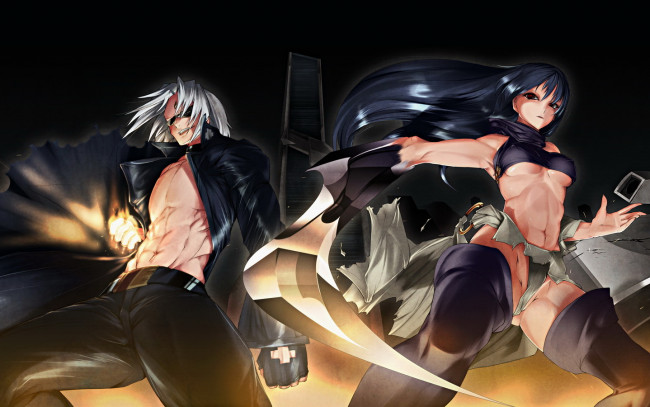 Обои картинки фото аниме, weapon, blood, technology