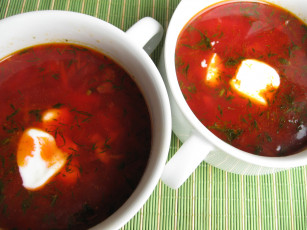 Картинка еда первые блюда чашки борщ сметана