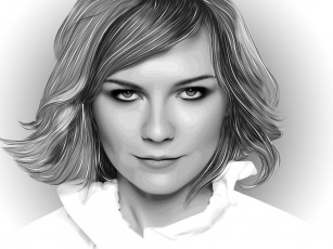 Картинка векторная графика актриса kirsten dunst