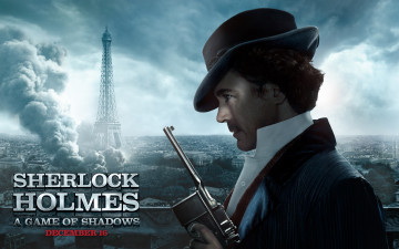 Картинка кино фильмы sherlock holmes game of shadows париж дым револьвер