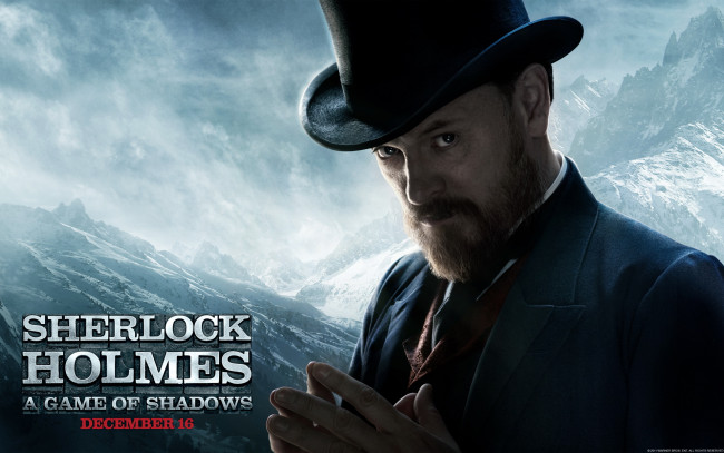 Обои картинки фото кино, фильмы, sherlock, holmes, game, of, shadows, горы, снег, облака