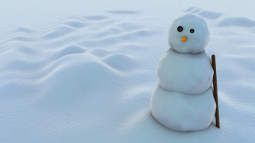 Картинка праздничные 3д графика новый год снеговик