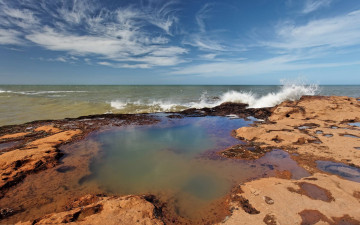 Картинка природа побережье облака волны океан пляж