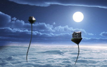 Картинка разное компьютерный дизайн облака дома