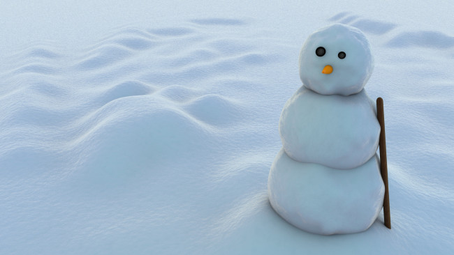 Обои картинки фото праздничные, 3д, графика, новый, год, снеговик