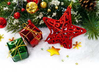 Картинка праздничные снежинки+и+звёздочки коробочки звездочки