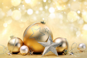 Картинка праздничные шарики звездочки серпантин серебристый