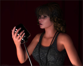 Картинка 3д+графика люди+ people девушка взгляд фон