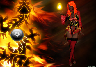 обоя 3д графика, фантазия , fantasy, магия, фон, взгляд, девушка, знак