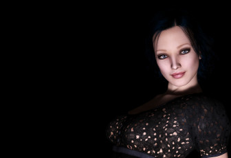 Картинка 3д+графика портрет+ portraits девушка взгляд фон