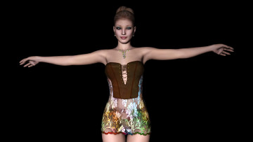 Картинка 3д+графика люди+ people девушка взгляд фон