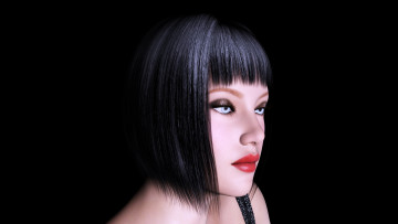 Картинка 3д+графика портрет+ portraits девушка фон взгляд