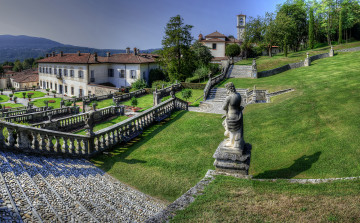 Картинка villa+bozzolo города -+пейзажи вилла лестница парк