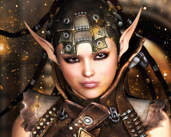 Обои картинки фото 3д графика, эльфы , elves, фон, взгляд, эльфийка