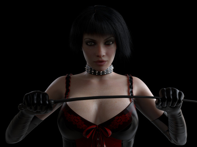 Обои картинки фото 3д графика, люди , people, меч, фон, взгляд, девушка