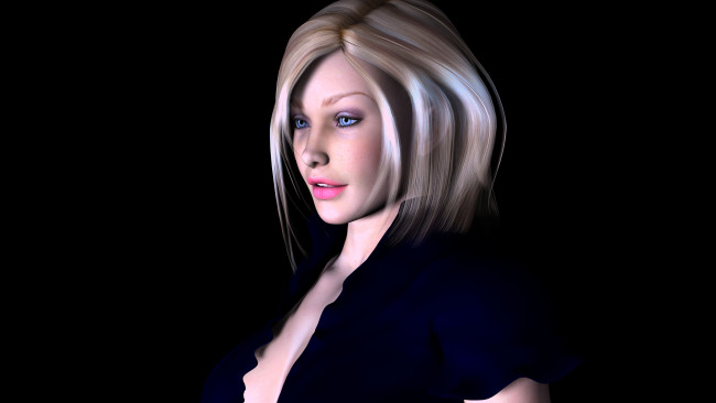 Обои картинки фото 3д графика, портрет , portraits, девушка, взгляд, фон, блондинка
