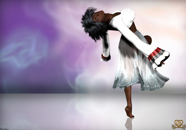 Обои картинки фото 3д графика, фантазия , fantasy, девушка, взгляд, фон, поза