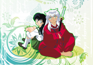 Картинка аниме inuyasha фон арт кагоме инуяша