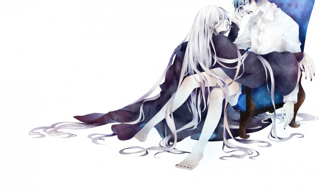 Обои картинки фото аниме, kuroshitsuji, гробовщик, сиель, тёмный, дворецкий