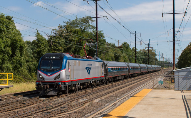 Обои картинки фото техника, электровозы, состав, локомотив, рельсы